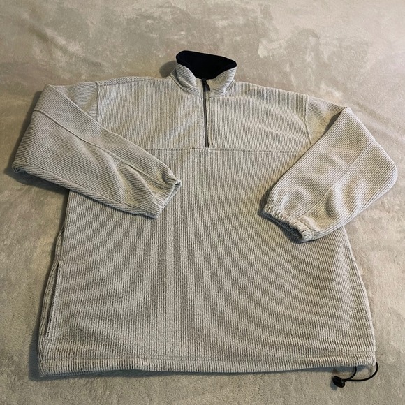 Rag Wear Other - Vintage Rag Wear 90s Mens Large Grey Ribbed Fleece Quarter Zip Pullover Sweater